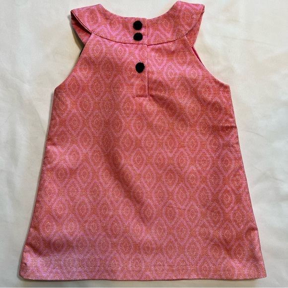 Nicole Miller Kids Pink Sparkle Shift Lined Dress Black Velvet Bow Size 18M EUC - Picture 5 of 9